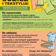 Plakat o segregowaniu odzieży i tekstyliów